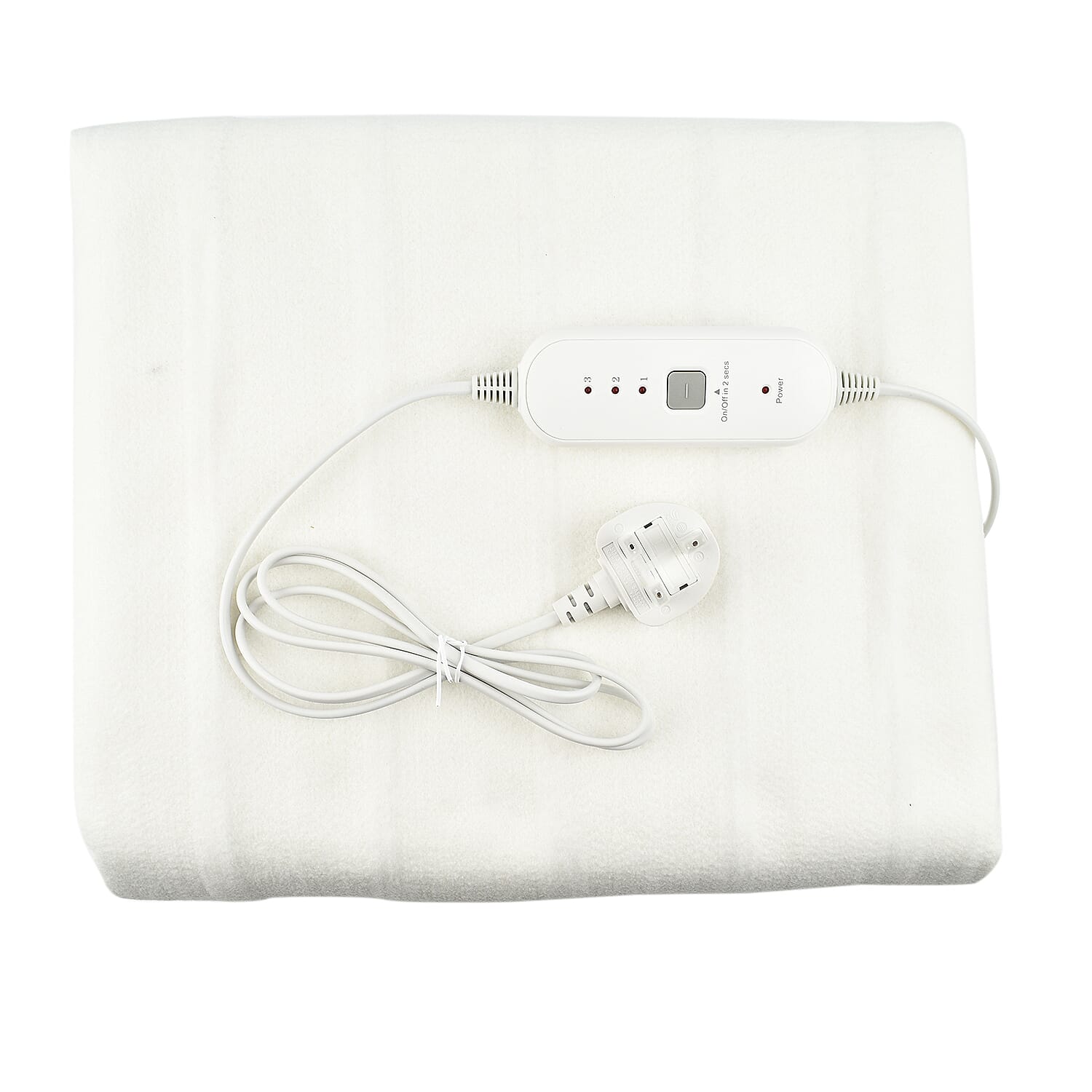 CUQOO Premium Heated Blanket with 3 Heat Setting & LED Indicator Light (Double Size 135x120 cm) - White