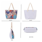 Set of 2 Bohemian Tote Bag with Handle Drop - Multicolor