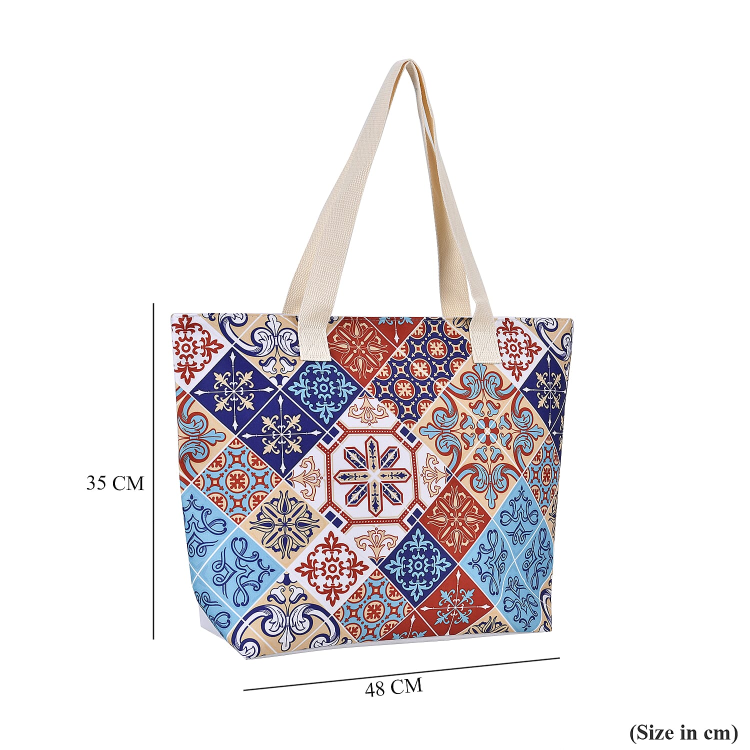 Set of 2 Bohemian Tote Bag with Handle Drop - Multicolor