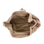 Crossbody Checkered Bucket Bag (Size 22x18x25 cm) - Beige
