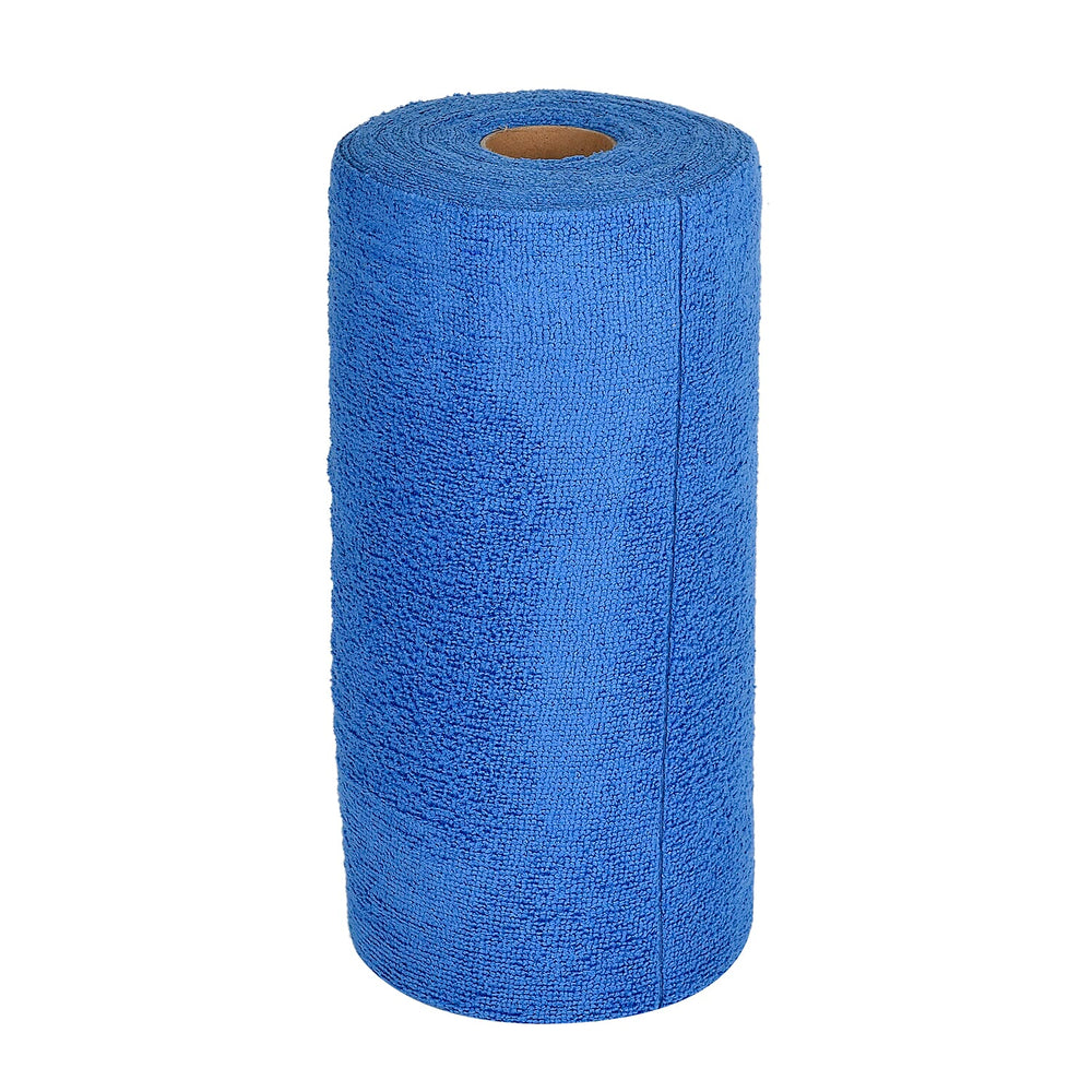 Reusable, Super Absorbent & Lightweight Tear Away Microfiber Towel Roll - Blue 50 Sheets