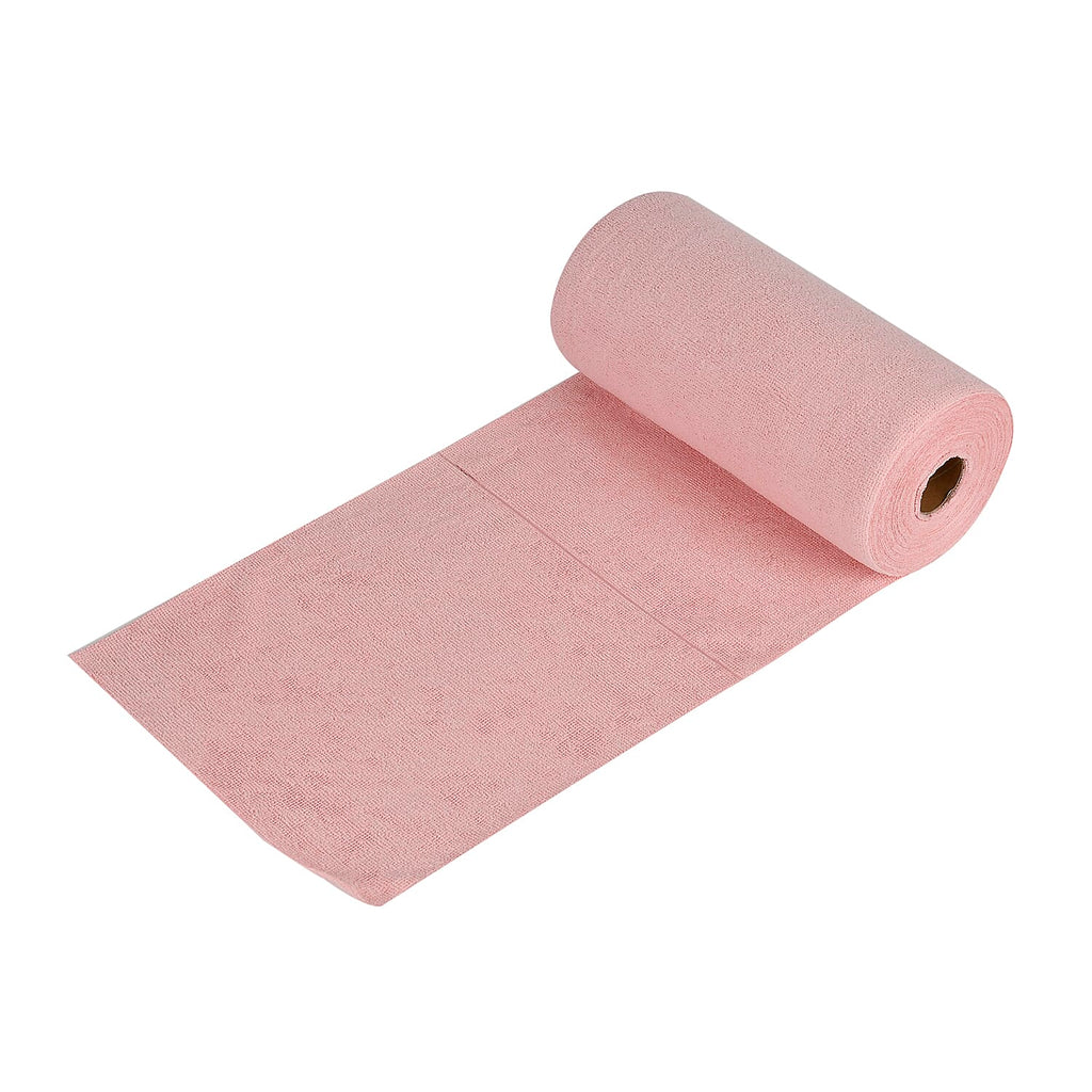 Reusable, Super Absorbent & Lightweight Tear Away Microfiber Towel Roll - Pink 50 Sheets