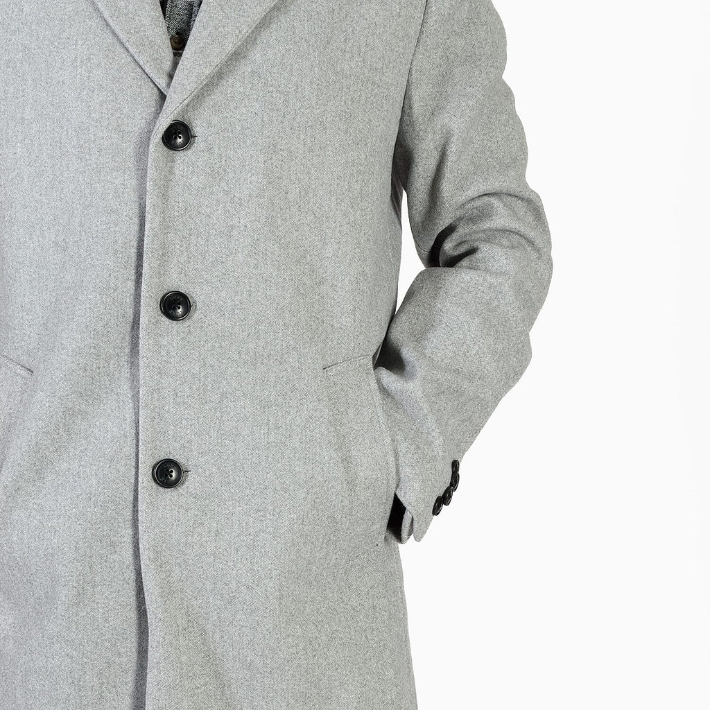 Threadbare Men’s Winter Overcoat – Smart Crombie-Style Longline Coat