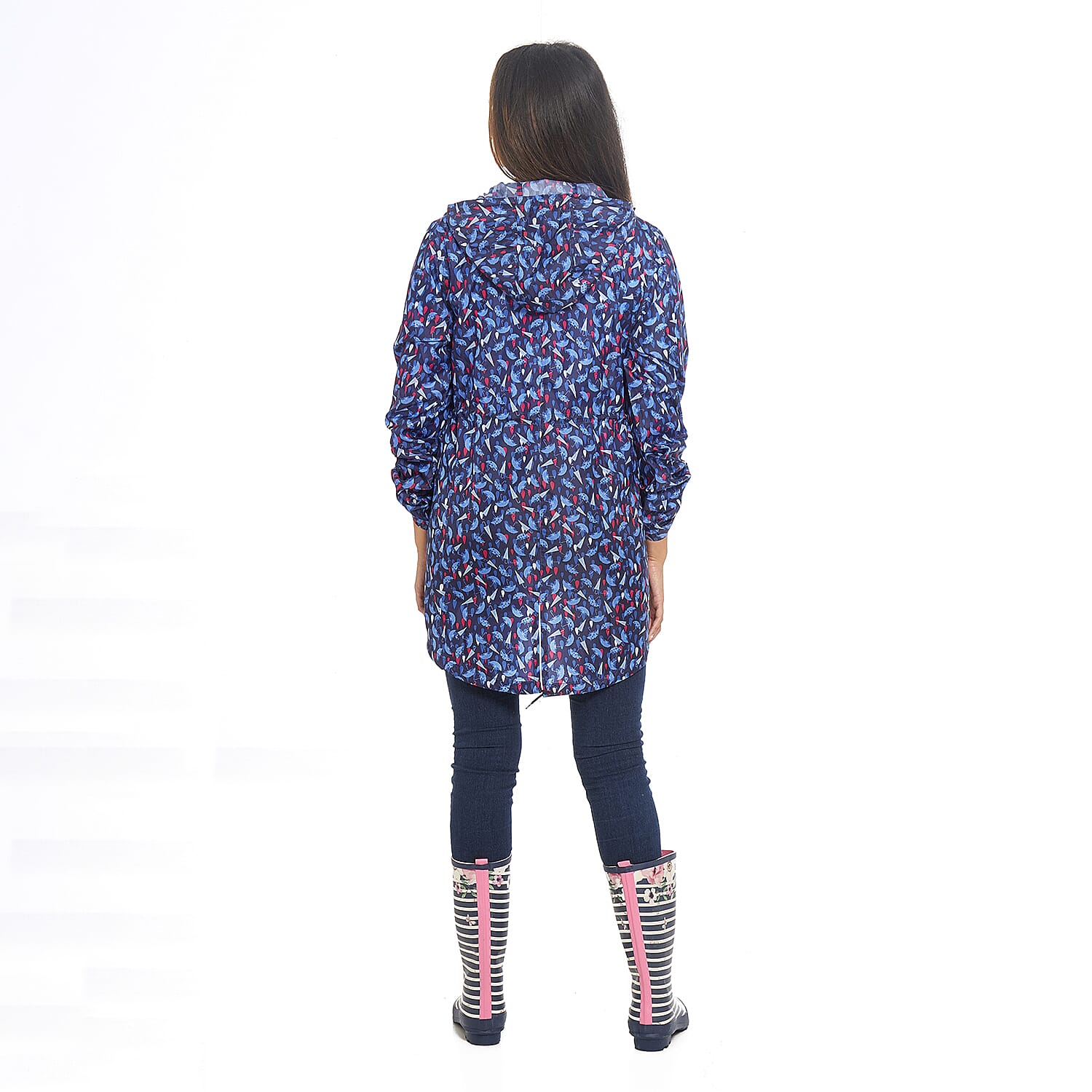 EMMA Umbrella Pattern Rain Jacket (Size M) - Blue