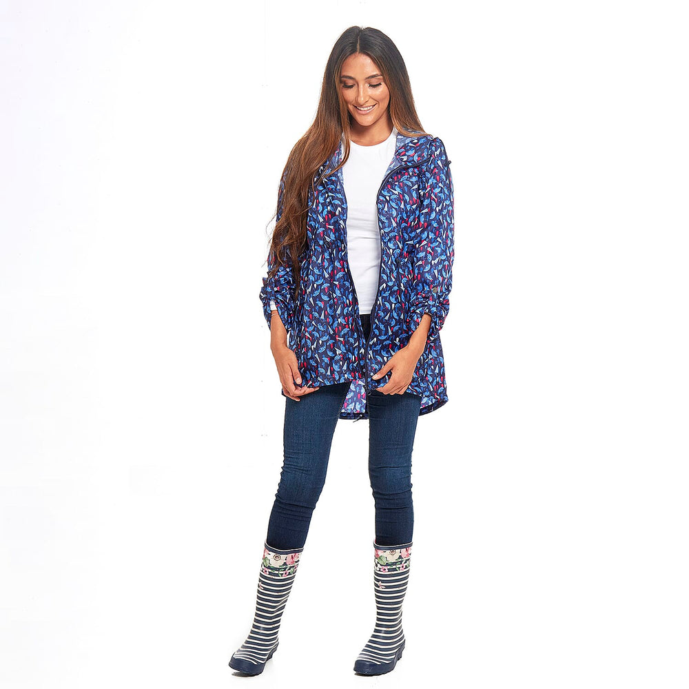 EMMA Umbrella Pattern Rain Jacket (Size XXL) - Blue
