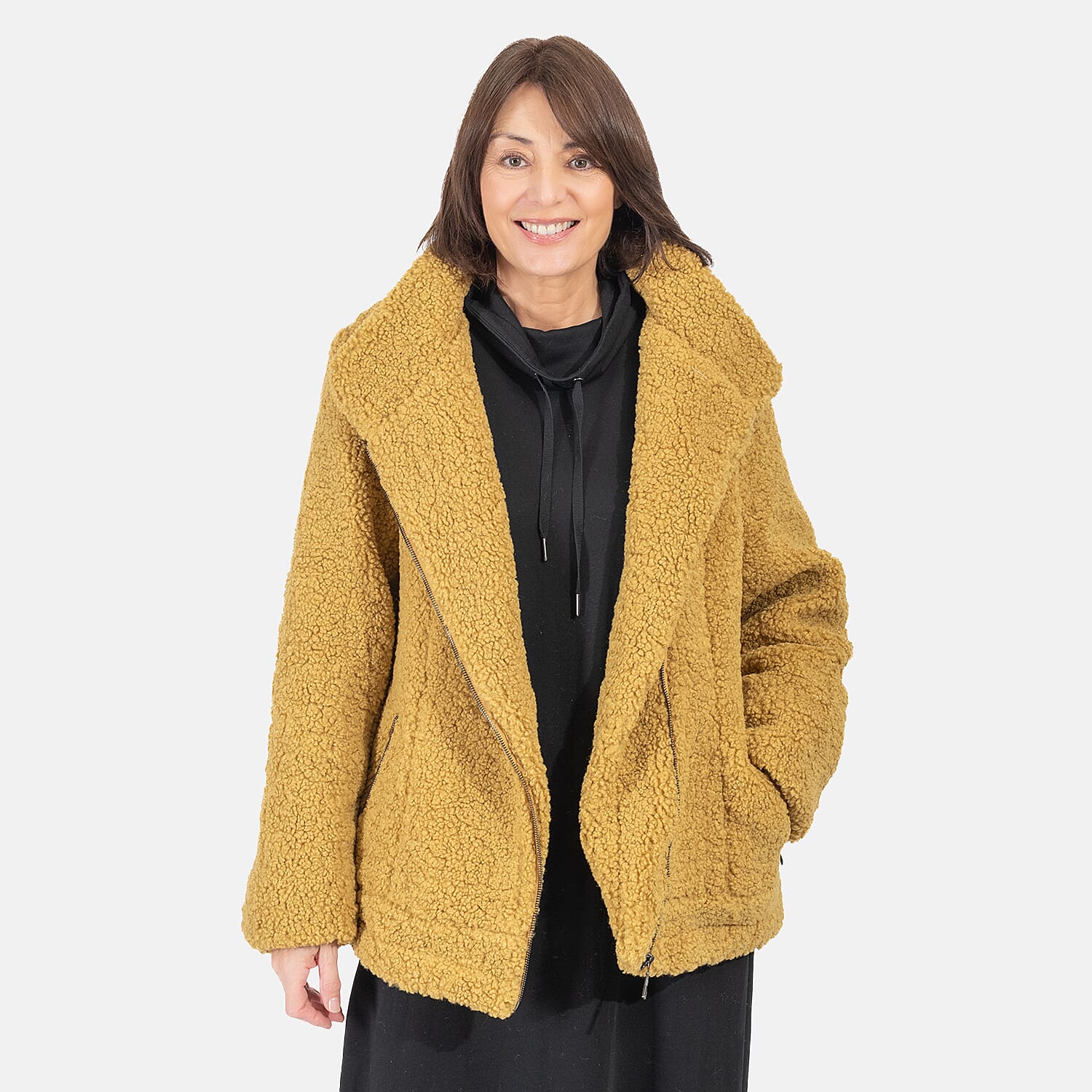 Ladies Bourgcoat Boucle (Size 10) - Mustard