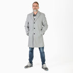Threadbare Men’s Winter Overcoat – Smart Crombie-Style Longline Coat