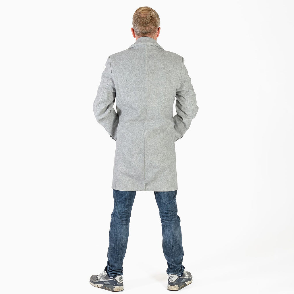 Threadbare Men’s Winter Overcoat – Smart Crombie-Style Longline Coat