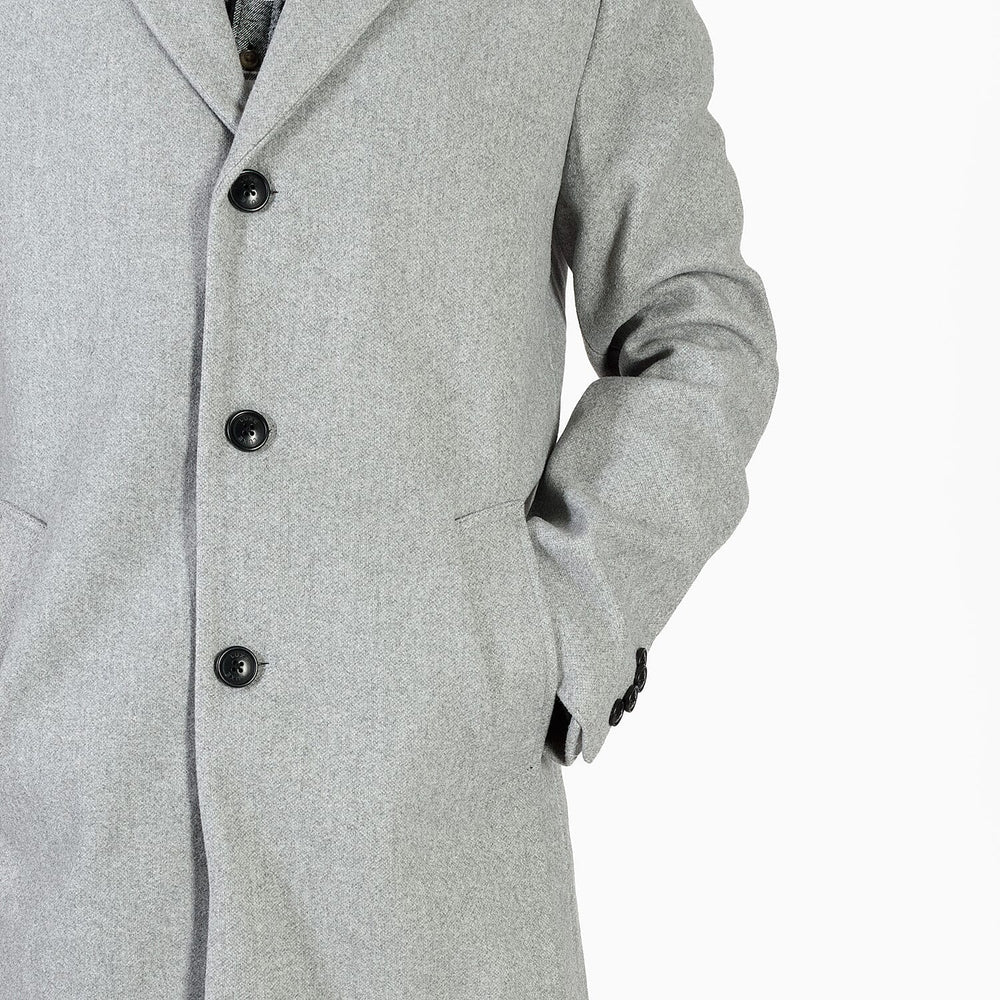Threadbare Men’s Winter Overcoat – Smart Crombie-Style Longline Coat