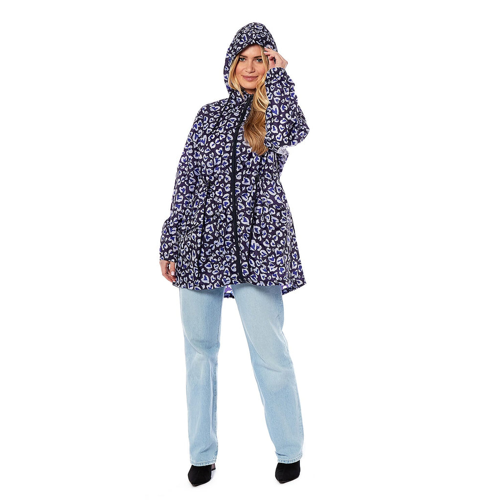 EMMA Heart Pattern Rain Jacket (Size M) - Leopard