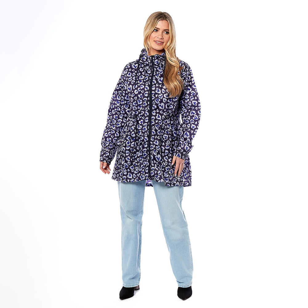 EMMA Heart Pattern Rain Jacket (Size L) - Leopard