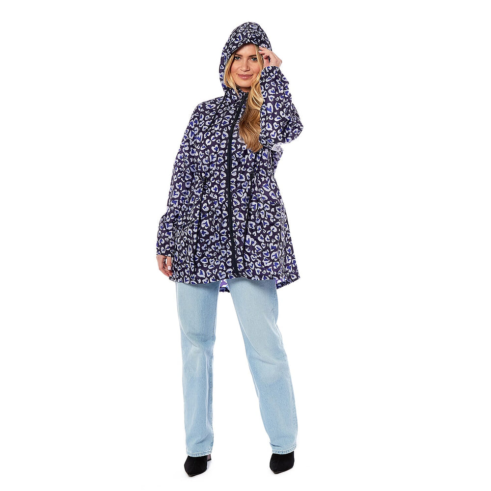 EMMA Heart Pattern Rain Jacket (Size XXL) - Leopard