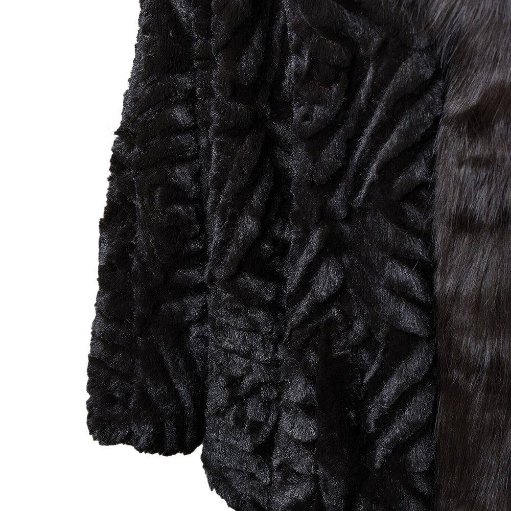 19V69 ITALIA by Alessandro Versace Faux Fur Jacket (Size L-XL) - Brown - Black