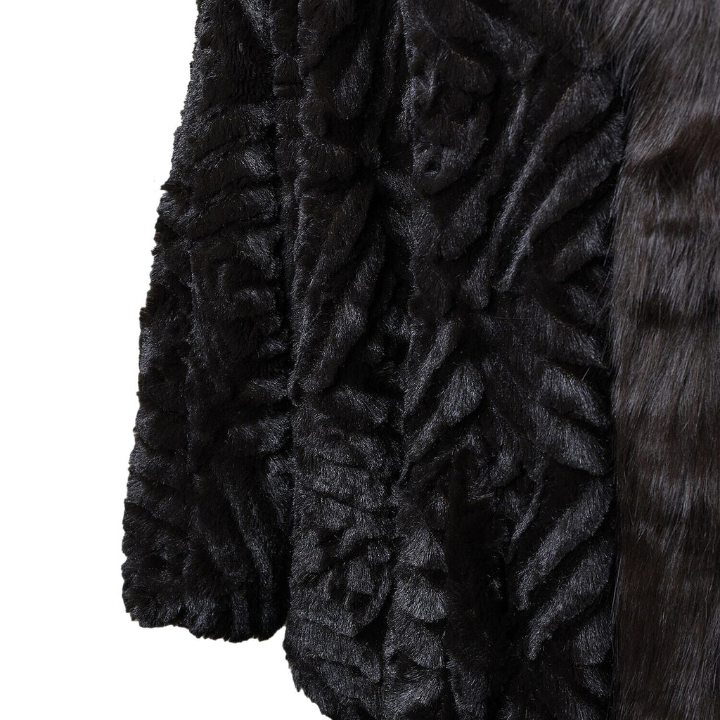 19V69 ITALIA by Alessandro Versace Faux Fur Jacket (Size L-XL) - Brown - Black