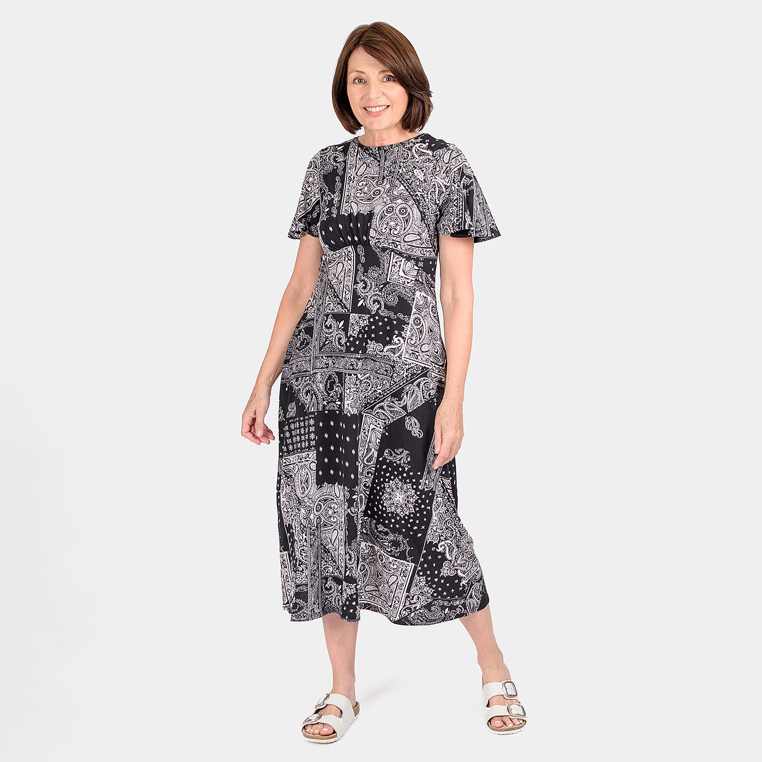 Polyester Dress (Size 1x1 cm) - Black White