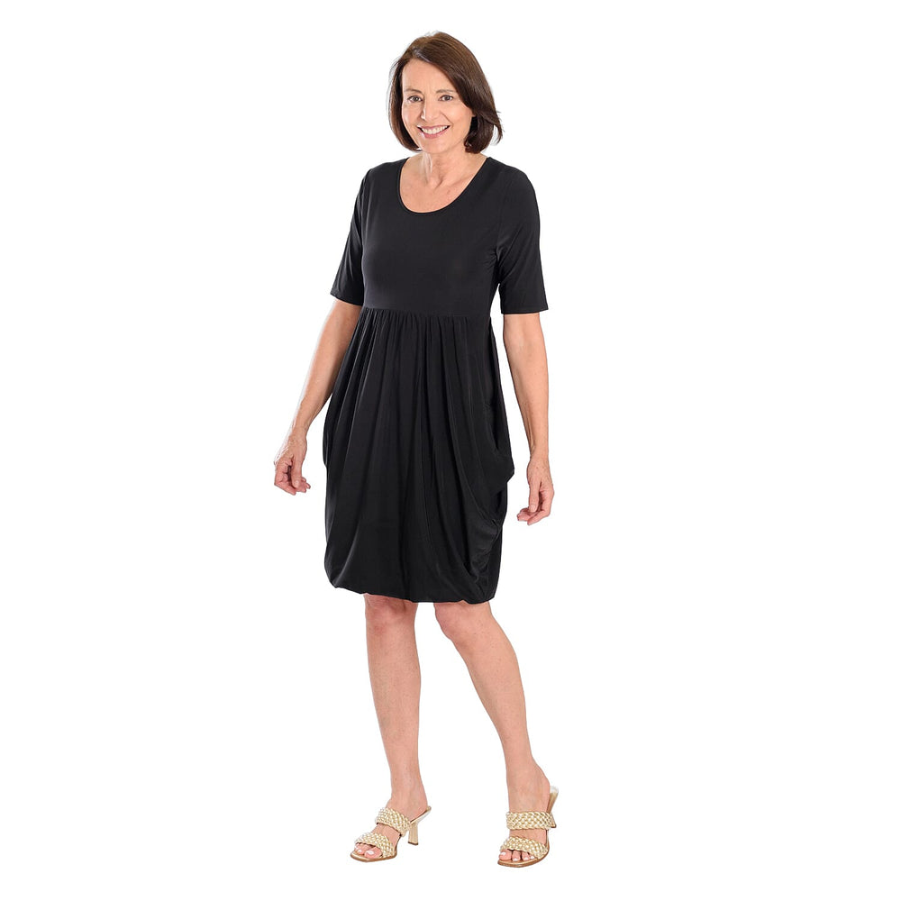 Firenzaa Drape Dress (Size L) - Black