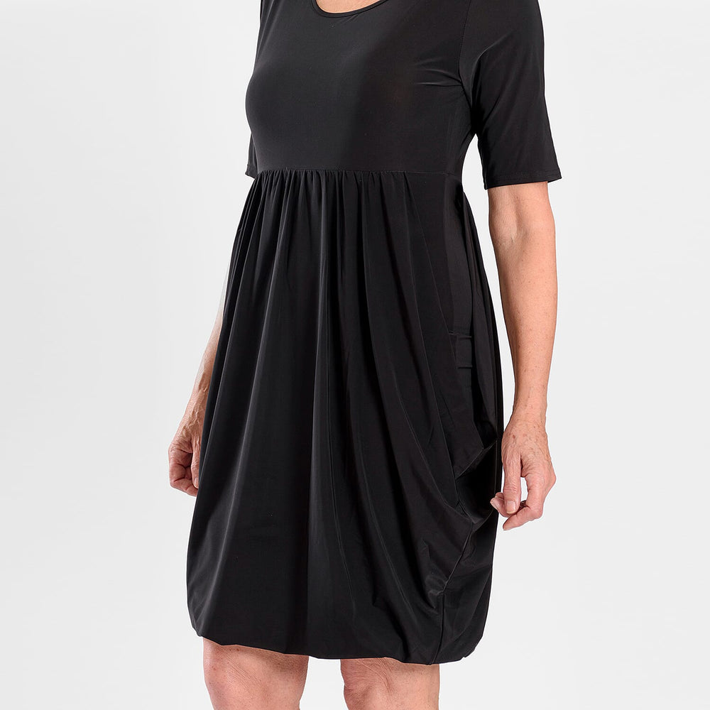 Firenzaa Drape Dress (Size L) - Black