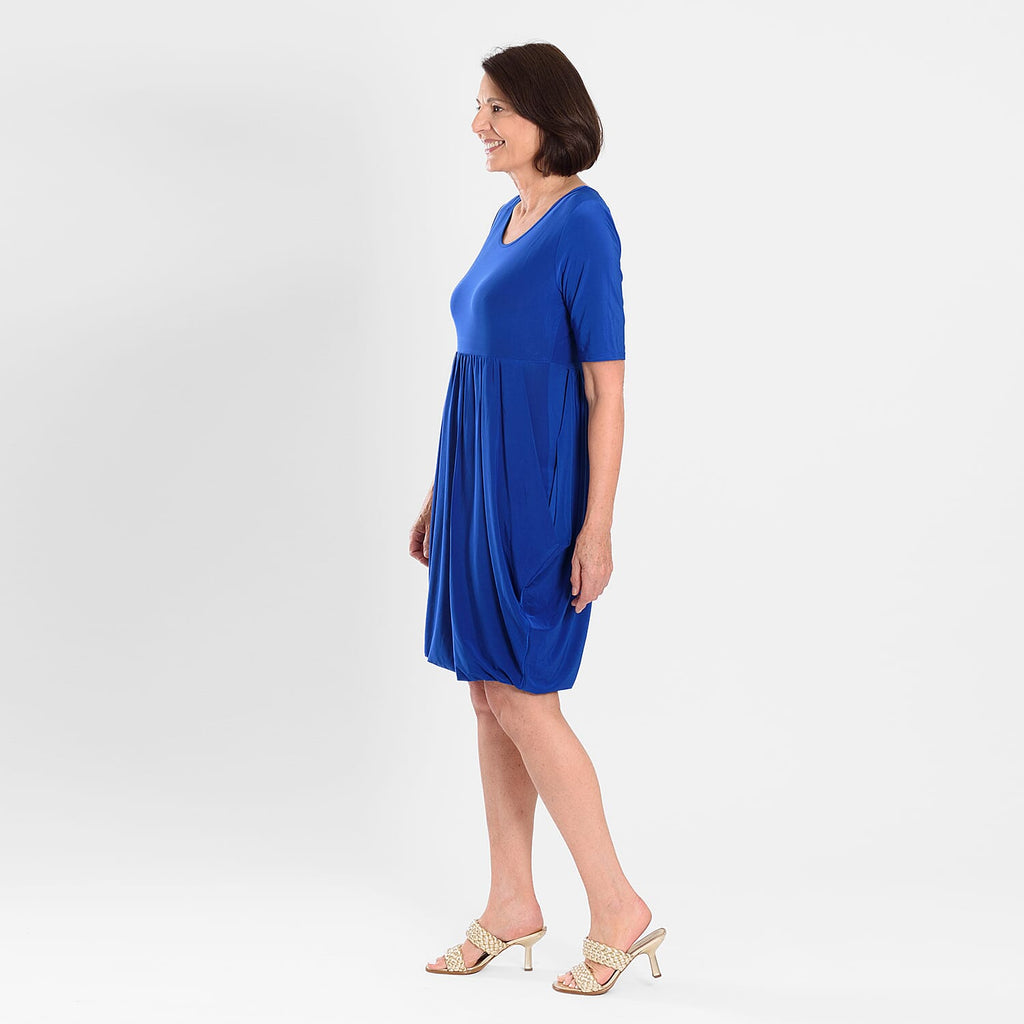 Firenzaa Drape Dress (Size L) - Cobalt
