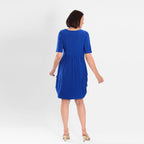 Firenzaa Drape Dress (Size L) - Cobalt