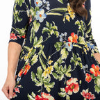 NICOLE Print Pocket Dress (Size L) - Navy Floral
