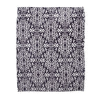 Luxury Floral Blanket (Size 200x150 cm) - Blue & White