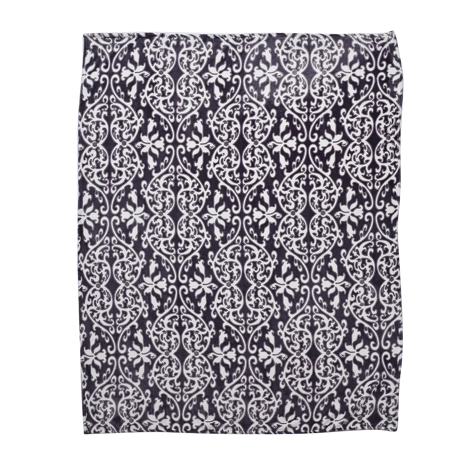 Luxury Floral Blanket (Size 200x150 cm) - Blue & White