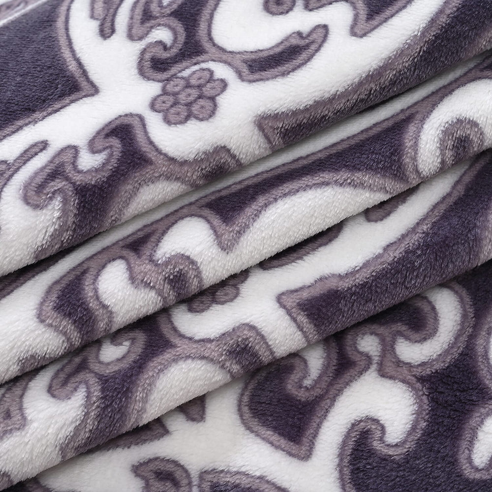 Luxury Floral Blanket (Size 200x150 cm) - Blue & White