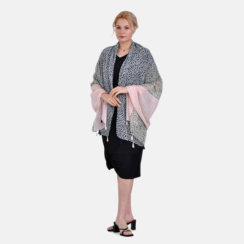 Designer Fringed Long Scarf (Size 180x1 cm) - Multi Color