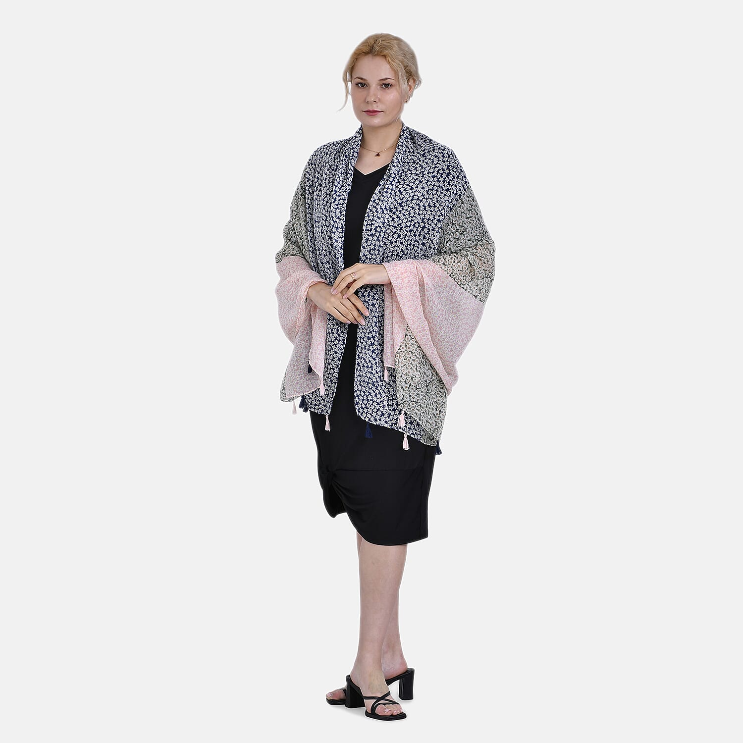 Designer Fringed Long Scarf (Size 180x1 cm) - Multi Color