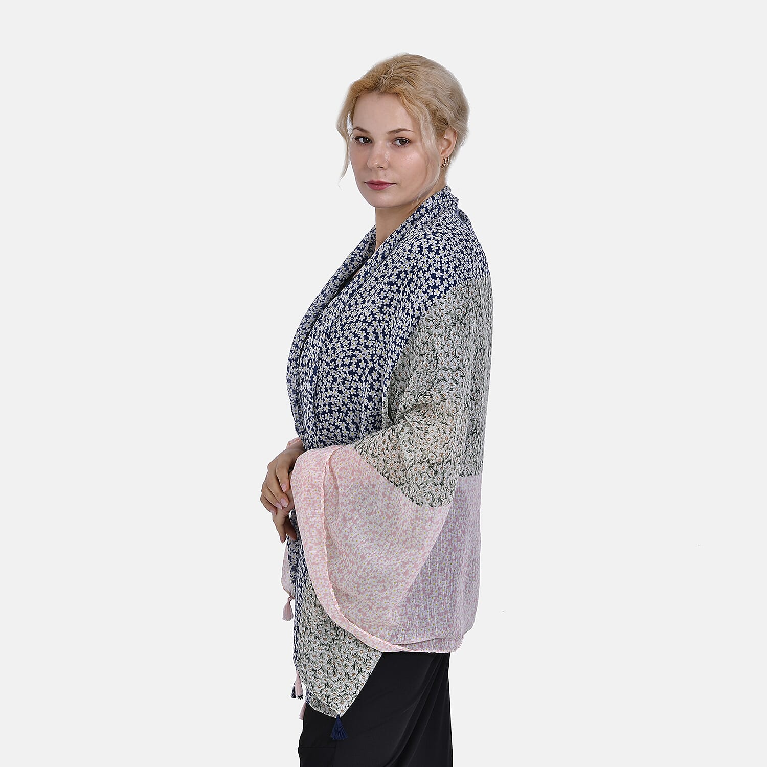 Designer Fringed Long Scarf (Size 180x1 cm) - Multi Color