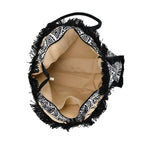 Paisley Pattern Tote Bag with Handle Drop - Black