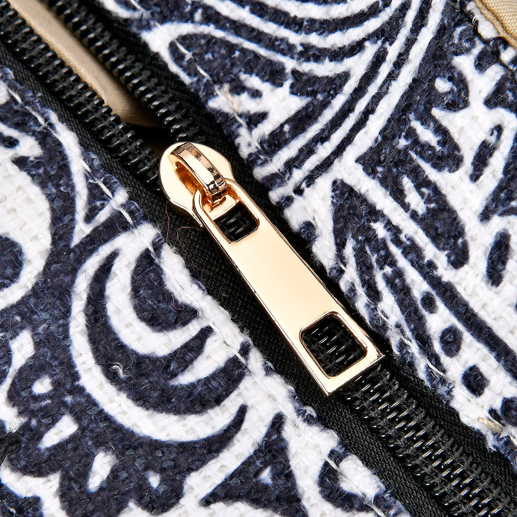 Paisley Pattern Tote Bag with Handle Drop - Black