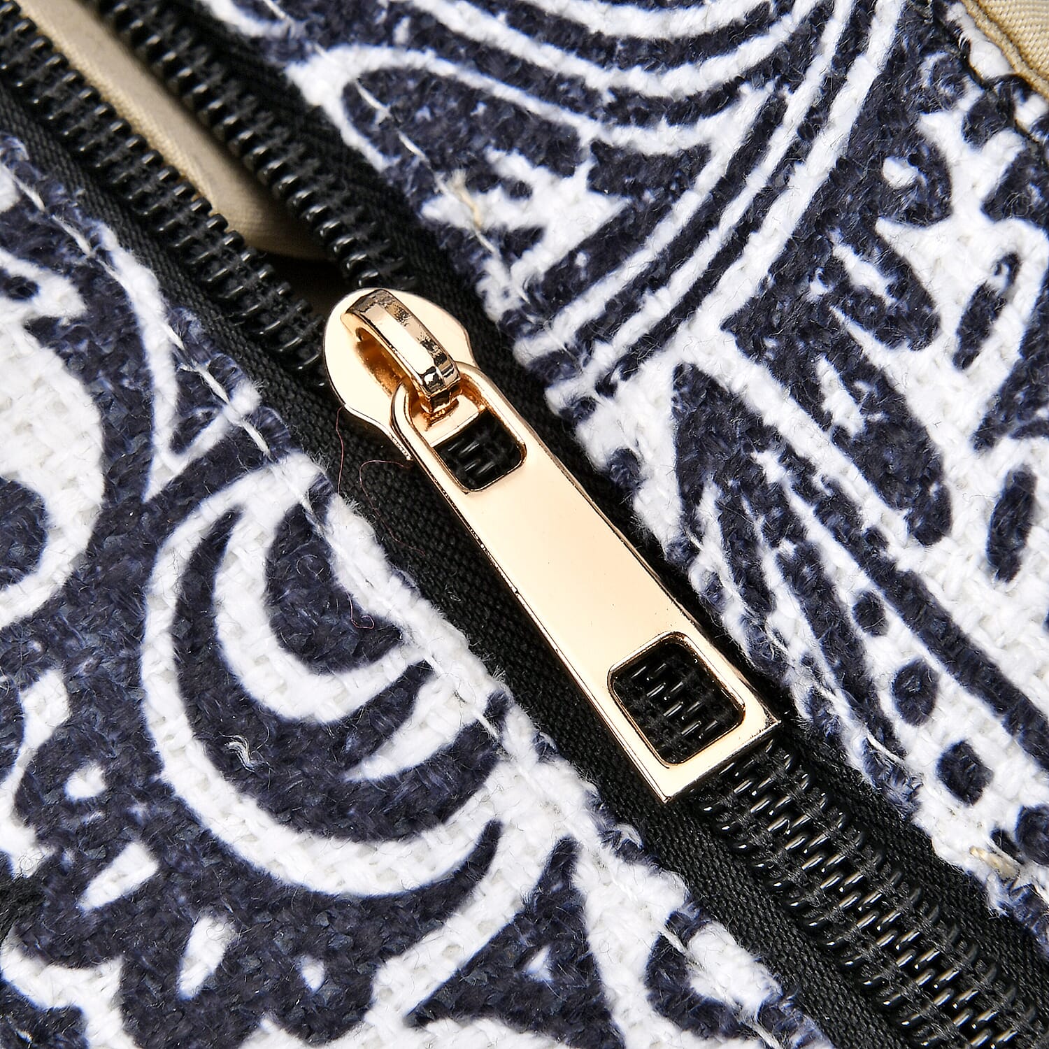 Paisley Pattern Tote Bag with Handle Drop - Black