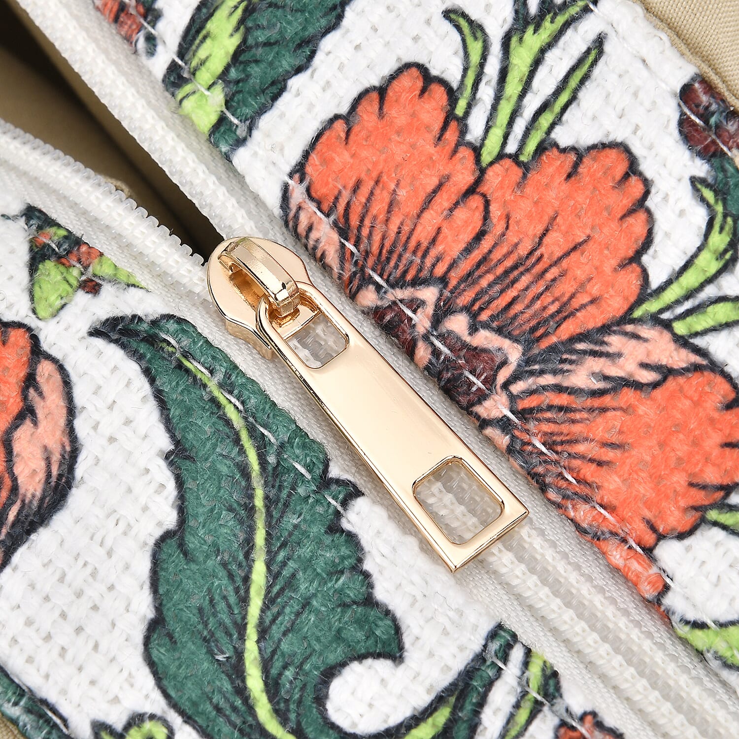 Floral Pattern Tote Bag with Handle Drop - Green
