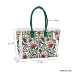 Floral Pattern Tote Bag with Handle Drop - Green