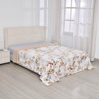 Polyester Flower and Leaves Blanket (Size 2x1 cm) - White & Red