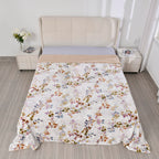 Polyester Flower and Leaves Blanket (Size 2x1 cm) - White & Red