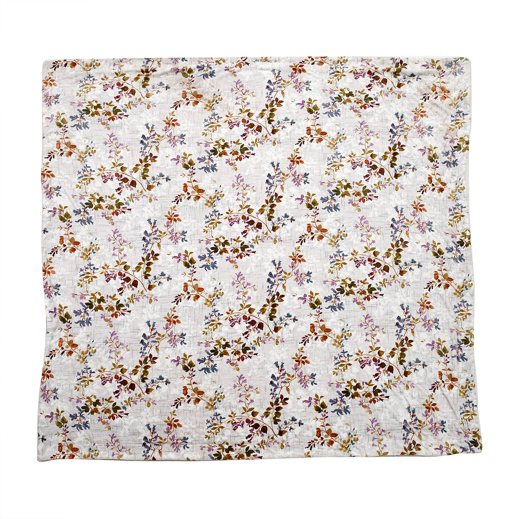 Polyester Flower and Leaves Blanket (Size 2x1 cm) - White & Red