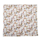 Polyester Flower and Leaves Blanket (Size 2x1 cm) - White & Red