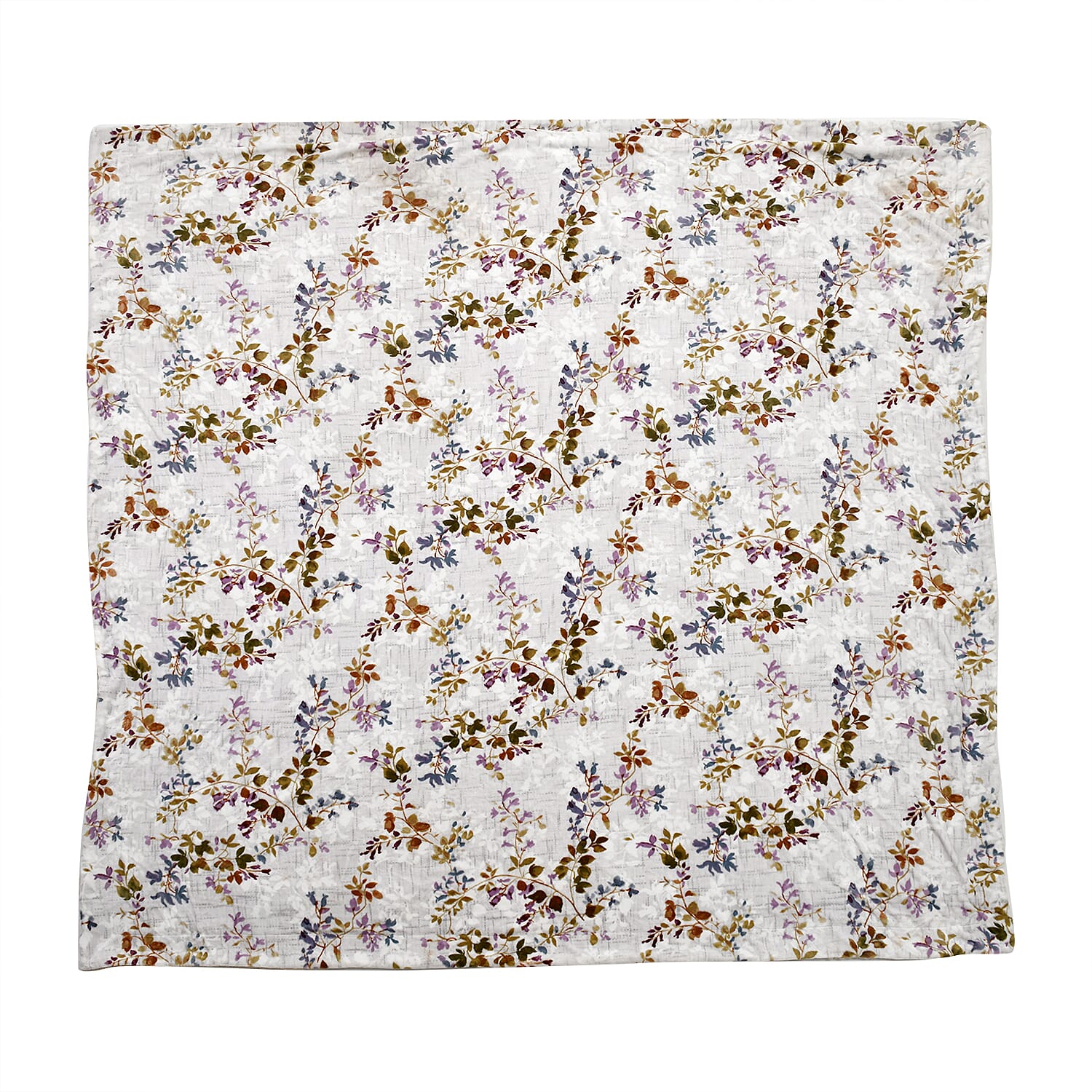 Polyester Flower and Leaves Blanket (Size 2x1 cm) - White & Red