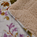 Polyester Flower and Leaves Blanket (Size 2x1 cm) - White & Red