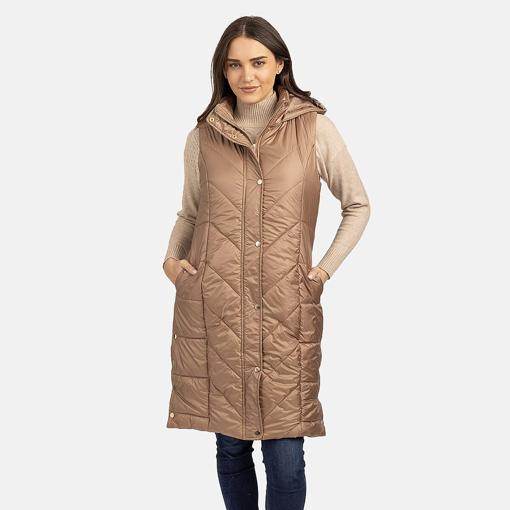 Mudflower Long Line Cord Gilet (Size 10) - Golden
