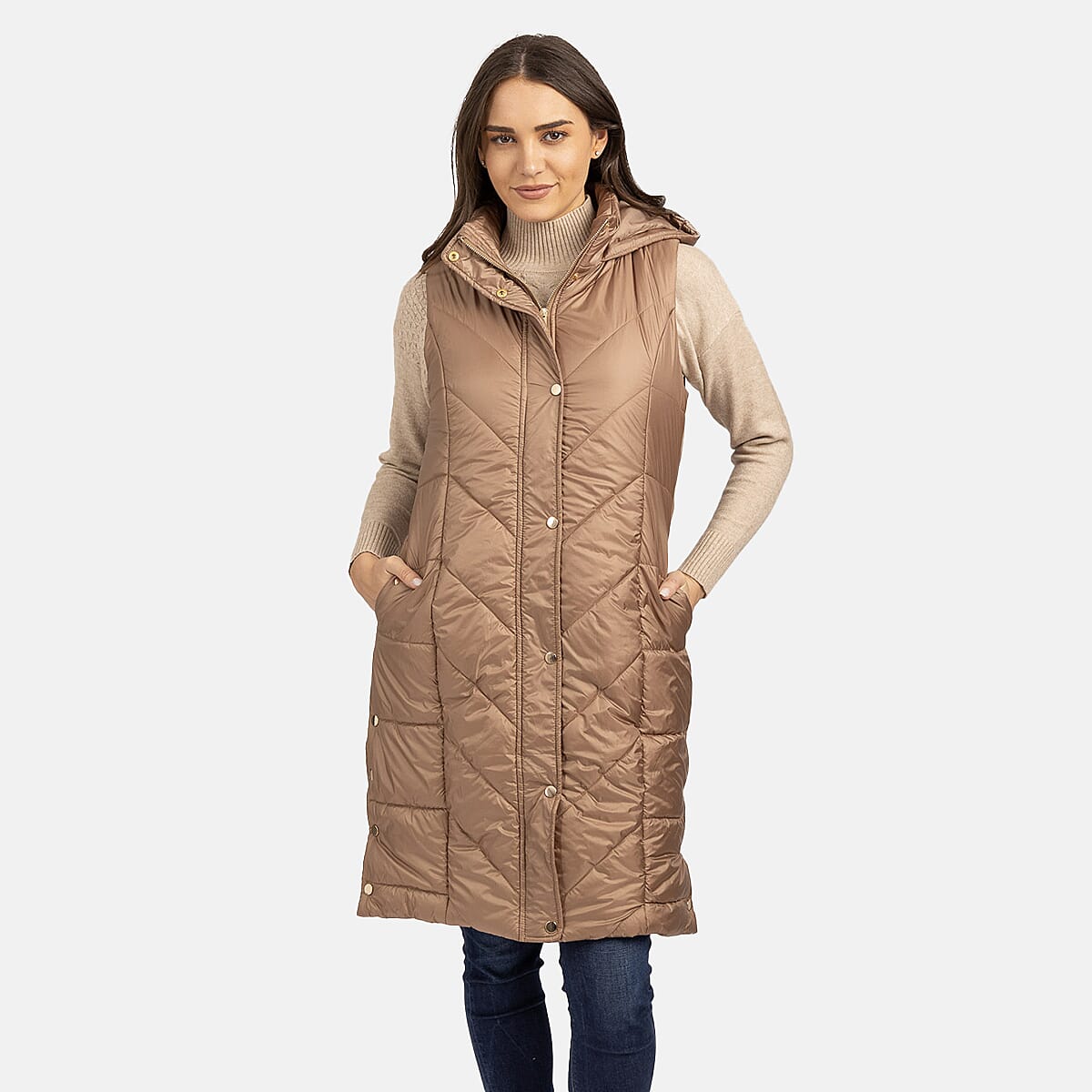 Mudflower Long Line Cord Gilet (Size 10) - Golden