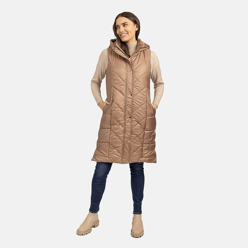 Mudflower Long Line Cord Gilet (Size 10) - Golden
