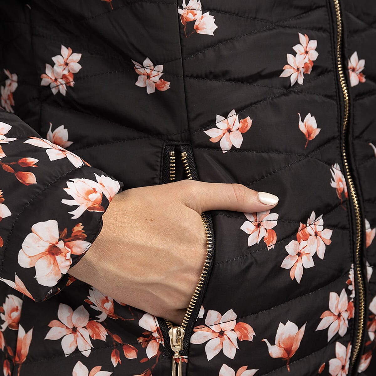 Polyester Jacket (Size 1x1 cm) - Black With Orange