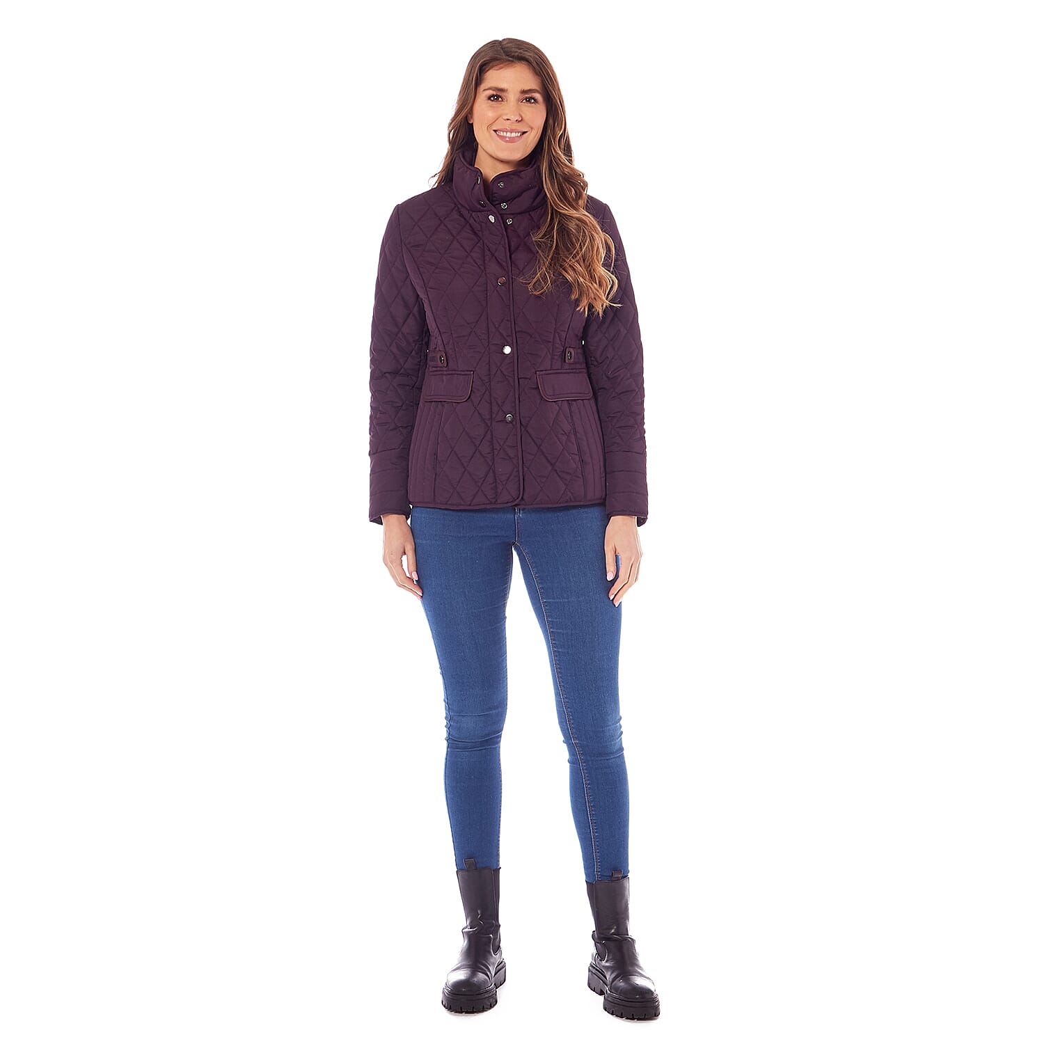 Charlotte West Autumn Winter GREENWICH Quilted Jacket  (Size 14) - Plum