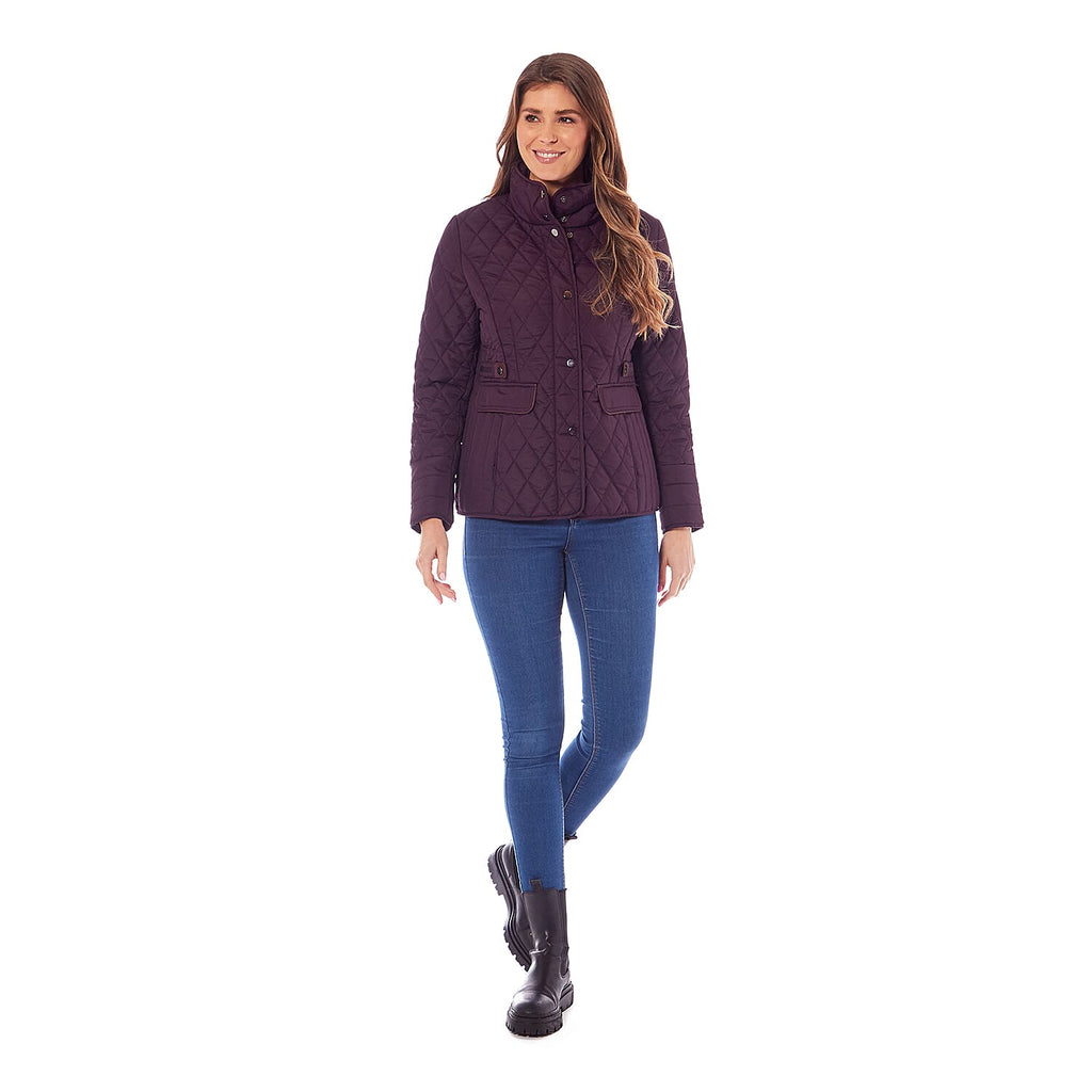 Charlotte West Autumn Winter GREENWICH Quilted Jacket  (Size 14) - Plum