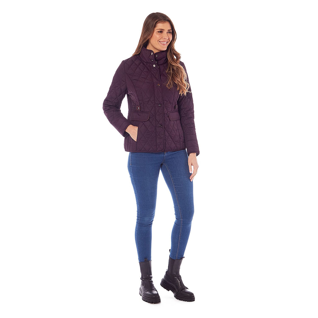 Charlotte West Autumn Winter GREENWICH Quilted Jacket  (Size 16) - Plum