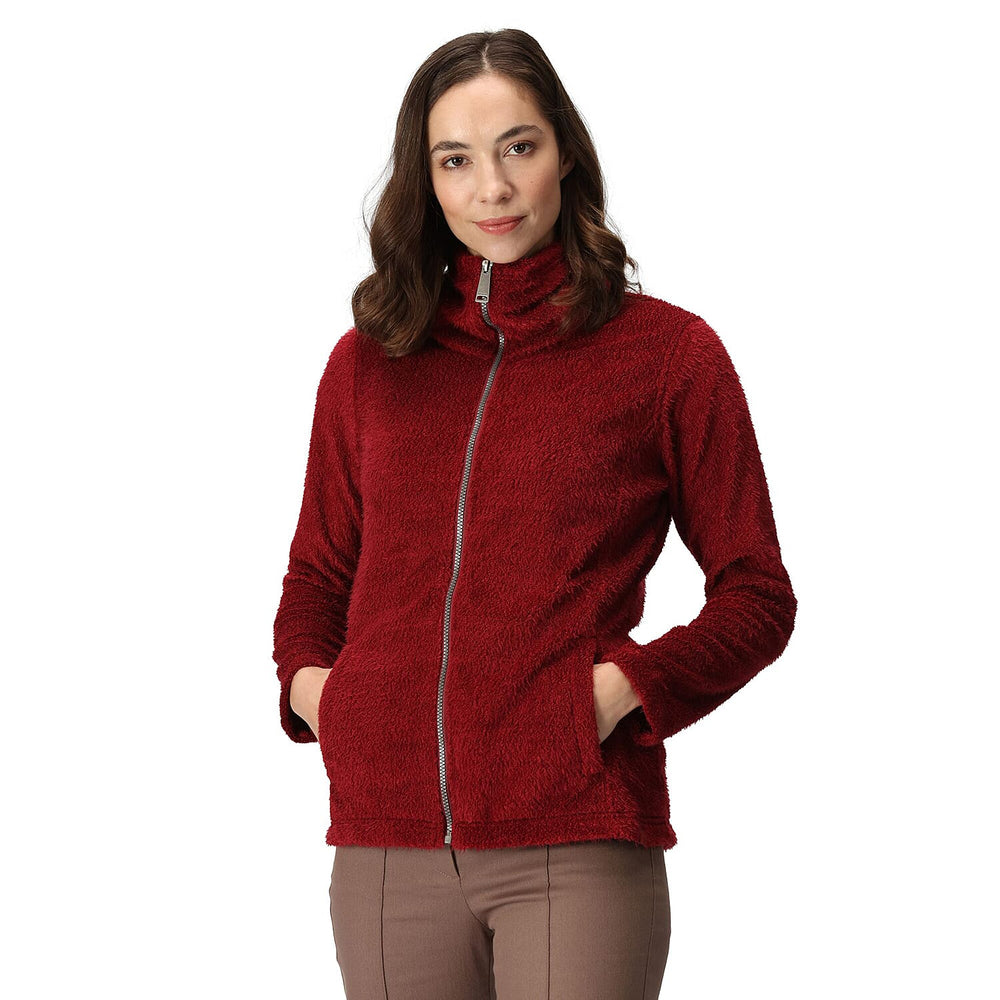 REGATTA Full Zip Fluffy Fleece Jacket (Size 8) - Red