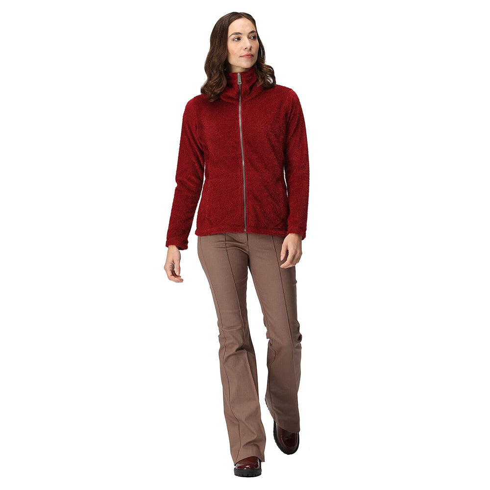 REGATTA Full Zip Fluffy Fleece Jacket (Size 8) - Red